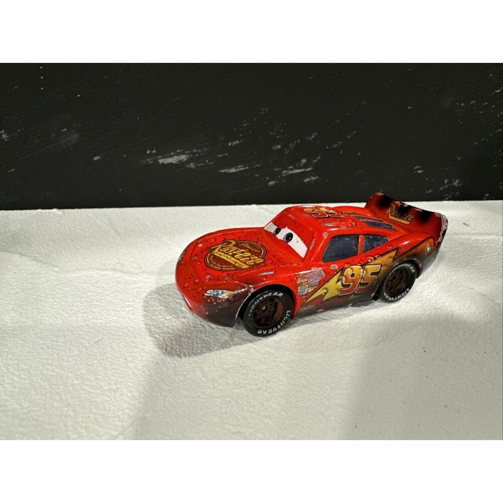 Disney Pixar Cars Toon Diecast Burnt Lightning McQueen Toy Car